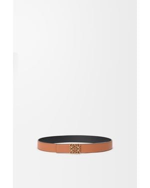 Loewe Cinturón Reversible Anagram En Piel De Cuero Graneada Y Piel Lisasize Hombre - Blanco