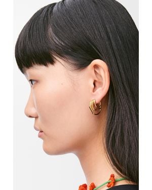 Loewe Stacked Hoop Earrings - Brown