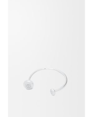 Loewe Anagram Pebble Cuff In Sterling Silver - White
