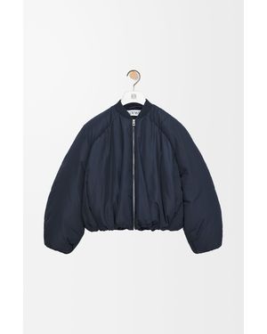 Loewe Luxury Padded Bomber Jacket In Nylon - Blue