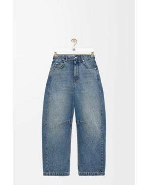 Loewe Anagram Barrel Jeans In Denim - Blue
