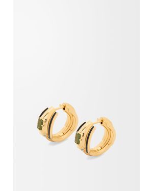 Loewe Pendientes Snake En Plata De Ley, Cristales Y Jade Mujer - Metálico