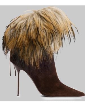 Paris Texas Lidia Ankle Fur Boots 105 - Metallic