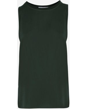 Q.WIN Sleeveless Stretch Cotton Top - Green