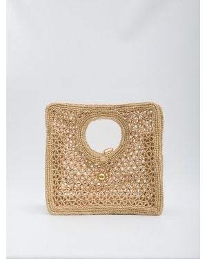 Jacquemus Le Petit Carre Spiaggia Rafia Handbag - Natural