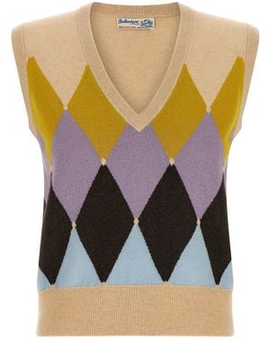 Ballantyne 'New Diamond' Vest 'Argyle' - Natural