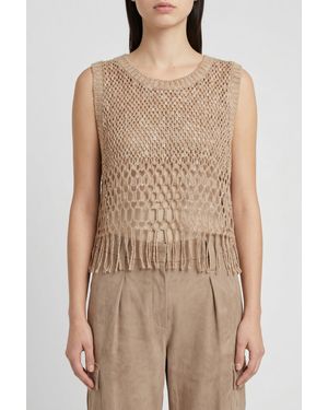 Brunello Cucinelli Linen Sleeveless Sweater - Brown