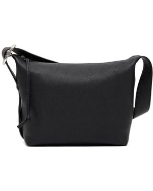 Loewe Grained Calf Leather Loop Hobo Bag - Black