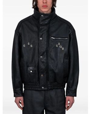 PALY Leather Bomber Jacket Hollywood - Black