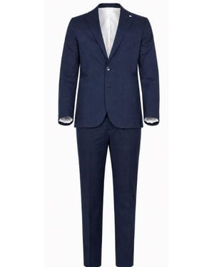 Manuel Ritz Notched Lapels Dresses - Blue