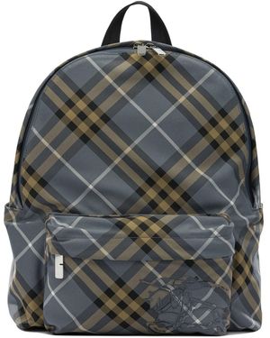 Burberry Check Backpacks & Travels - Gray