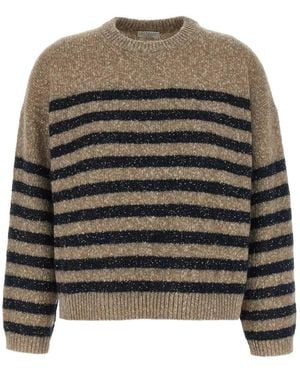 Brunello Cucinelli Sequin-Embellished Striped Sweater - Multicolor