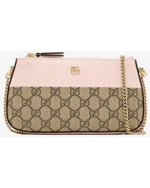 Gucci Bi-color Gg Marmont Mini Bag - Natural