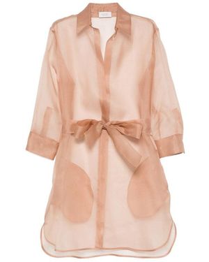 Mazzarelli Shirt Iris Organza Silk - Pink