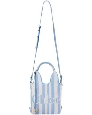 Chloé Mini Stripy Tote Bag - Blue