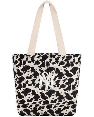 KTZ Tote Bag Cow Jacquard Cream - Black