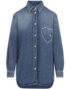 Moschino Heart Denim Shirt - Blue