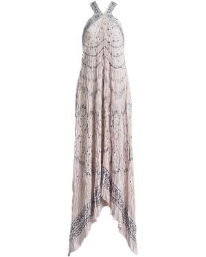 Alberta Ferretti Printed Satin Dress - White
