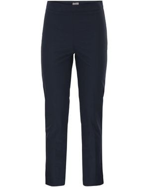 Brunello Cucinelli Cotton Twill Capri Pants With Necklace - Blue