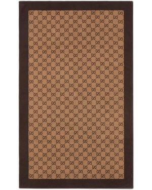 Gucci Gg Terry Beach Towel - Brown