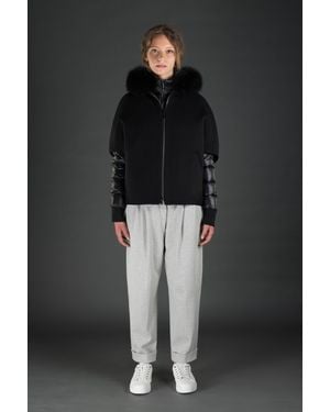 Moorer Jacket With Fur Collar - Black