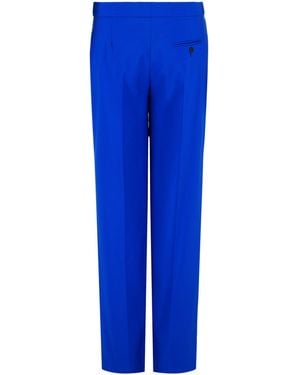 McQueen Wide-Leg Wool Pants - Blue
