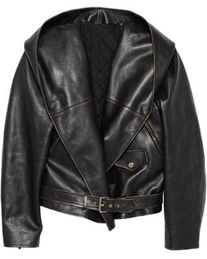 Alaïa Hooded Belted Jacket - Black