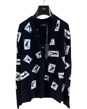 Amiri Cards Intarsia Cardigan Sweater - Blue