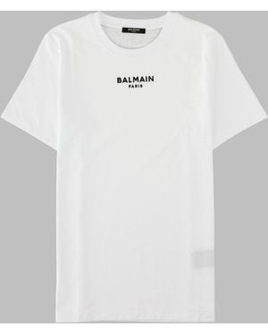 Balmain T-Shirt Con Logo Ricamato - White