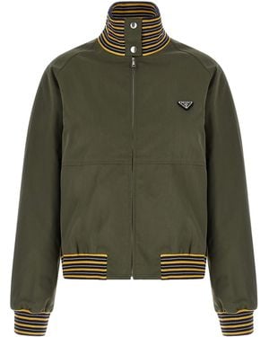Prada Logo Bomber Jacket - Green