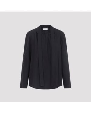 Lemaire Squid Ink Ascot Blouse - Blue