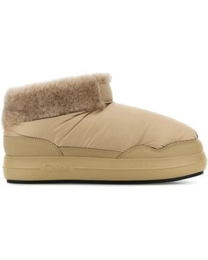 Chloé Polar Ankle Boots - Natural