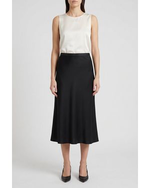 Brunello Cucinelli Silk Blend Midi Skirt - Black