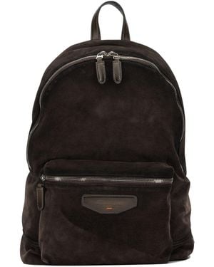 Santoni Casual Suede Backpack - Black