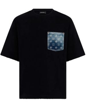 DSquared² D2 Monogram Loose-Fitting T-Shirt - Black