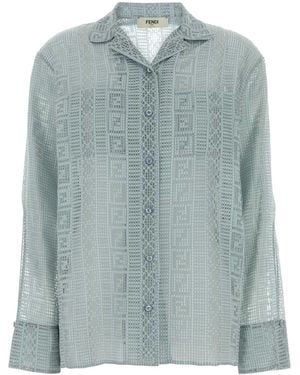 Fendi Relaxed Textured Shirt - Blue