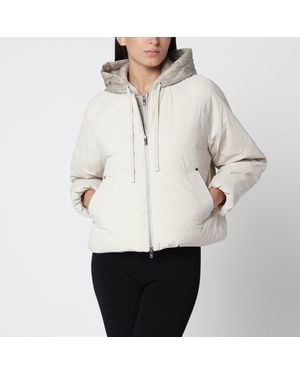 Moose Knuckles Alabastro Hooded Down Jacket - White