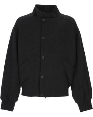 Jacquemus Funnel-Neck Elasticated-Trim Jacket - Black