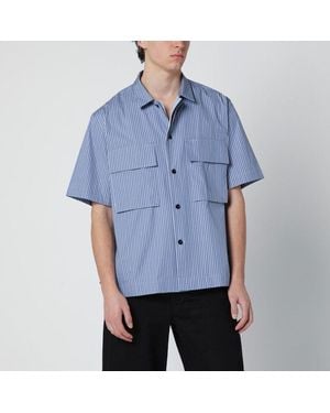 Sacai Light Striped Cotton Shirt - Blue