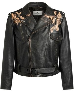 Etro Leather Jackets - Black