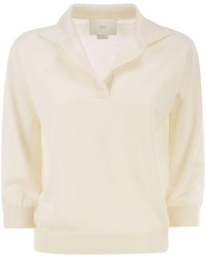 Vanisé Cashmere And Silk Knitted Polo - White