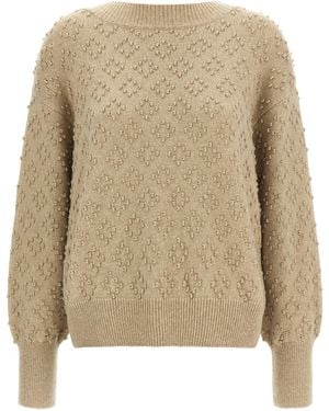Agnona Embossed Sweater - Natural