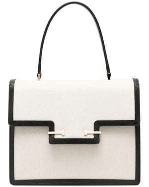 Tom Ford Canvas Leather Trims Small Top Handle - White