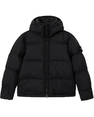 Stone Island Tear-Resistan Down Jacket With Detachable Hood - Black