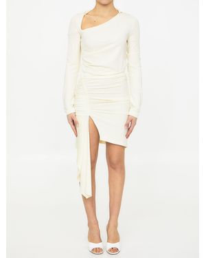 Off-White c/o Virgil Abloh Viscose Crepe Draped Mini Dress - White