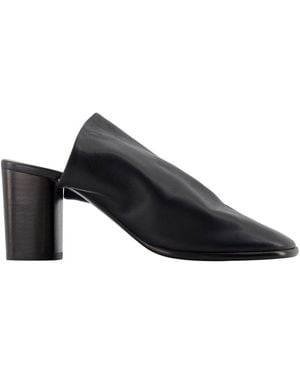 Lemaire Lambskin Mules With Block Heel - Blue