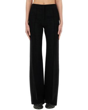 Jil Sander Viscose Blend High-Waisted Pants - Black