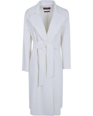 Max Mara Cles Long Dressing Gown Coat - White