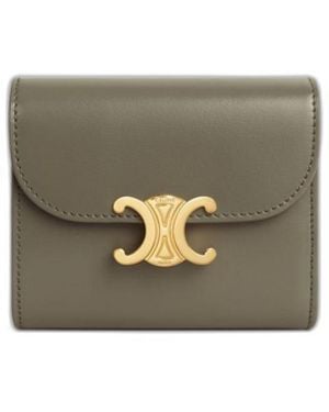 Celine Small Flap Wallet Triomphe - Green
