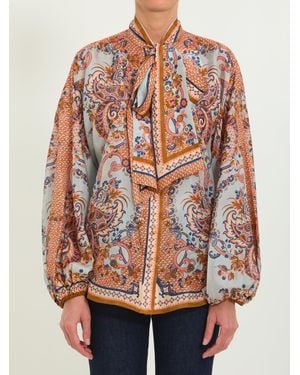 Zimmermann Aster Tied Floral Blouse - Multicolor